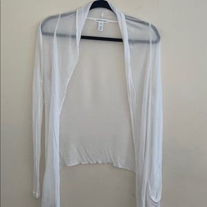 Thin White Cardigan